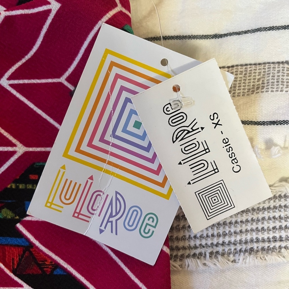 LuLaRoe Red and Black Midi Pencil Skirt - Picture 2 of 2